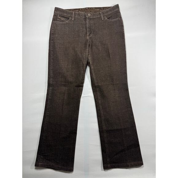 Wrangler Q-Baby Women's Straight Leg Brown Denim Jeans - Size 13/14 (35x30) - Picture 1 of 5